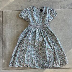 Charming Floral Kids Dress in Green and Pink